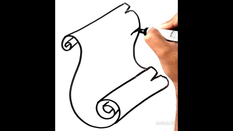 #Shorts | Cómo dibujar un pergamino | How to draw a scroll #2