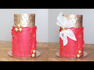 Torn.Ripped Fondant Cake | Gold Shattered Fondant Effect | Christmas Cakes |Cake Decorating Tutorial