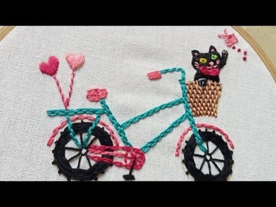 Cute cycle  embroidery???? || Hand embroidery || for baby dress