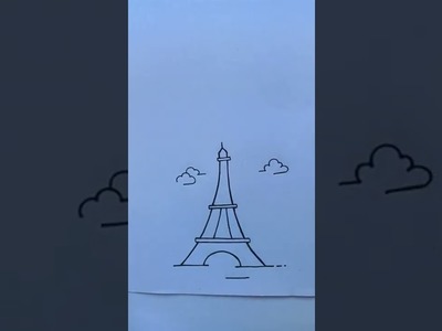 Eiffel Tower ???????????????????????? ||Easy steps to draw Eiffel tower || #shorts #sanusart #eiffeltower