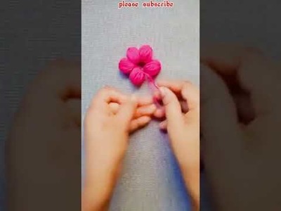Hand embroidery super easy woolen flower making - it's so beautiful!!