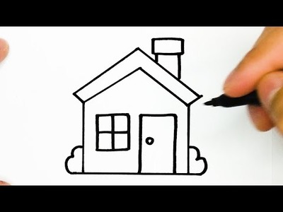 How to Draw House for beginners step by step, Colouring+Drawing, Draw cute things