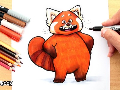 How to draw RED PANDA (Mei Lee) | Turning Red