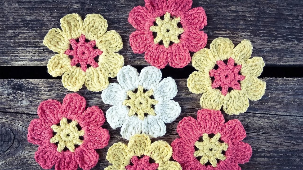 Crochet 8 Petal Flower Tutorial