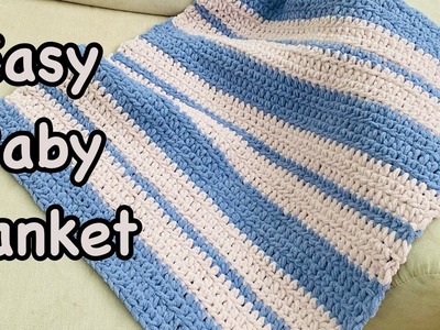 Easy Crochet- Super easy baby blanket. very quick and easy to make baby blanket.