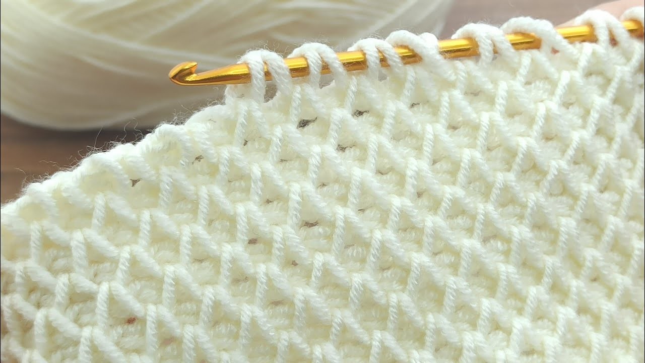 Great ???? ????Tunisian knitting pattern explanation. kolay Tunus işi bebek battaniyesi modeli????#tunusişi