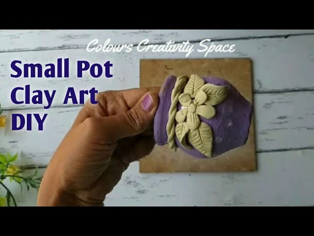 Small Pot clay Art. Pot Art. Pot Painting. Terracotta Pot Clay Decoration. Pot Mural DIY