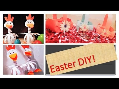 2 Easter paper crafts DIY |Easter Basket Craft |Paper chicken craft| 2  Easy Paper crafts for Easter