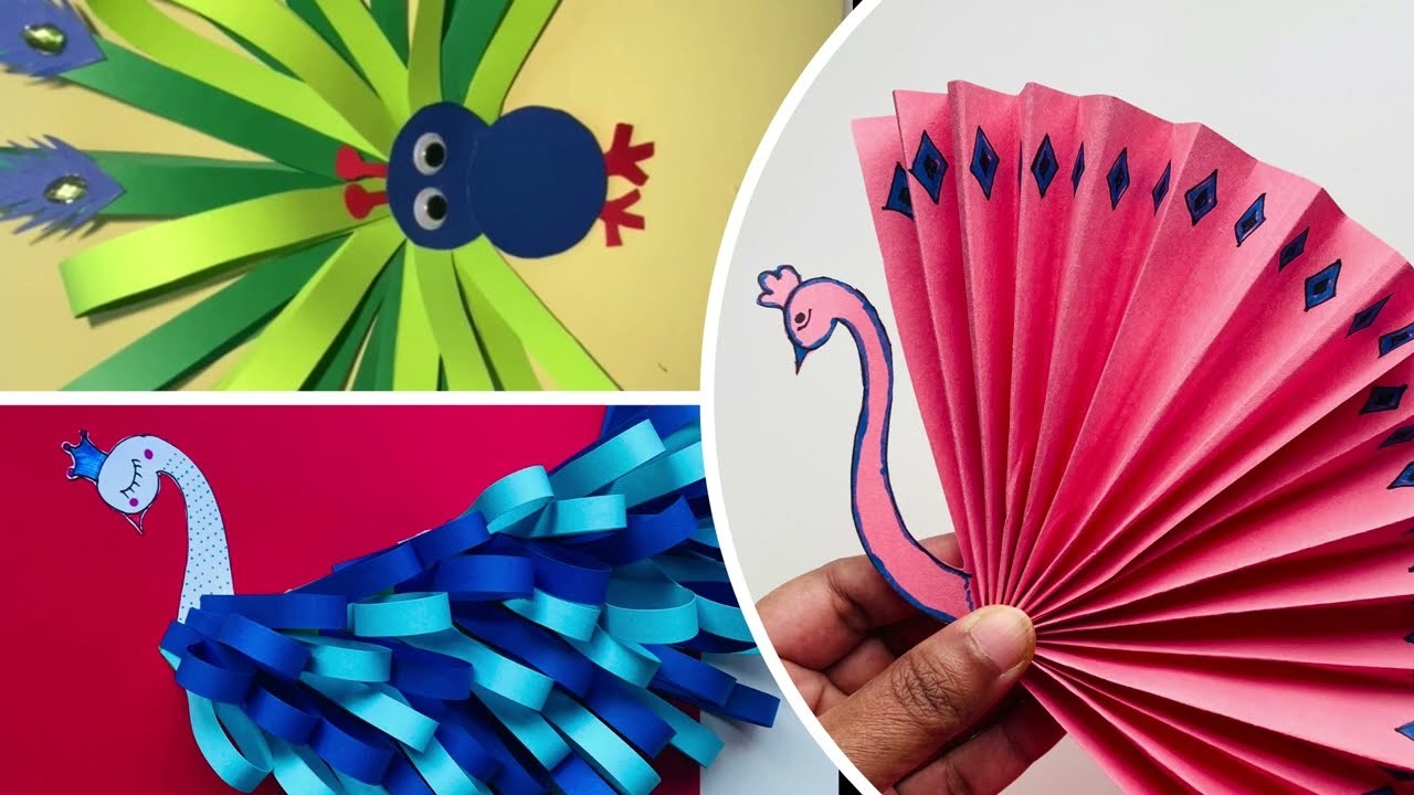 3 DIY how to make Paper peacock|Easy Paper Peacock with paper | Paper Peacock | Simple paper peacock