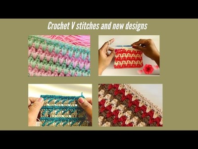 Crochet new type of V stitches and new stitch designs | crochet afghan pattern tutorial