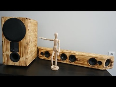 Diy 5.1 Soundbar, made of wood, amplifier from an old system, optical connection and bluetooth