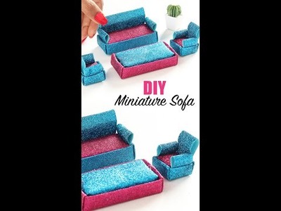 DIY Miniature Sofa | How to make a Paper Sofa | Paper Craft (1-minute video)