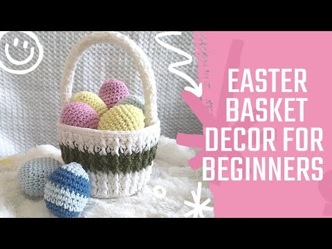 Easter basket crochet and how to attach it with glue | For beginners