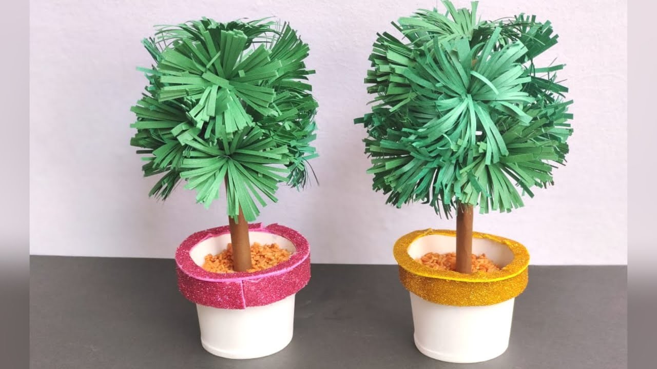 Easy Paper Tree Making | Plant Model For Ambiance | DIY Paper Crafts | Easy Kids Crafts