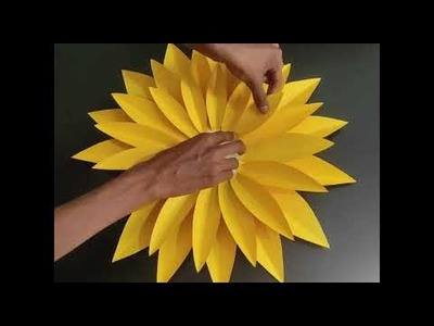 Sunflower wall hanging || paper sunflower DIY || room decor idea || Easy flower craft #shorts