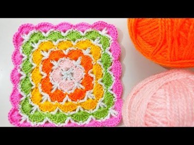 Crochet Colourful Pattern For Blankets, Shawls, Cushion Cover, Table Runner,Beginners'Friendly !!!!