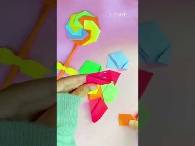 Day 6 || 7 days paper craft challenge || origami lollipop ???? || #shorts #youtubeshortsvideo