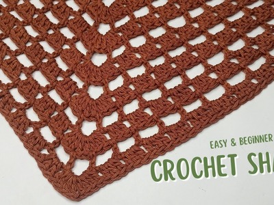 Easy Crochet Shawl for Beginners | Open Mesh Lightweight Summer Triangle Shawl