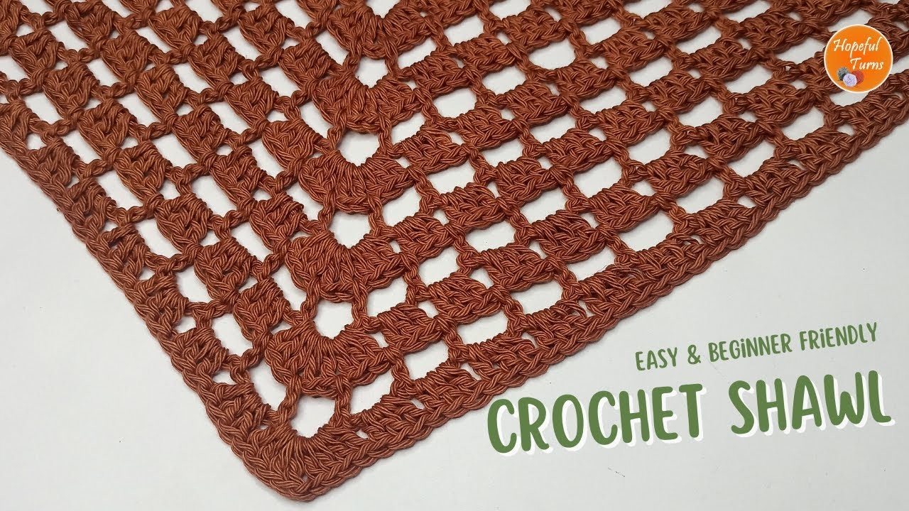 Easy Crochet Shawl for Beginners | Open Mesh Lightweight Summer Triangle Shawl