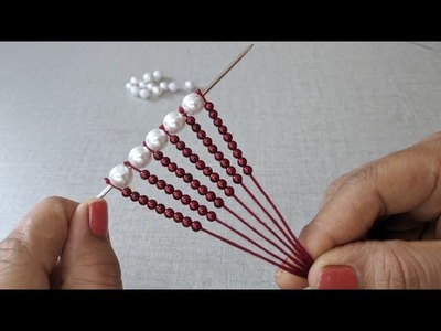 It's so Beautiful !! Amazing Hand Embroidery flower design trick.Hand making flower design idea