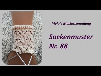 Sockenmuster Nr. 88 - Strickmuster in Runden stricken. Socks knitting pattern