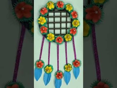 Unique paper flower wall hanging craft #shorts #youtubeshorts #wallhanging #papercraft #craft