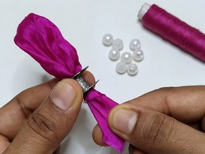 Amazing Fabric Flower design Trick with Bobbin | DIY - Fabric design idea