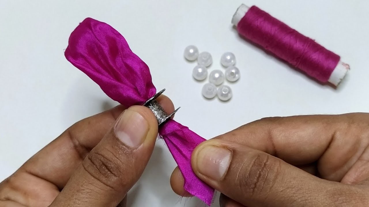 Amazing Fabric Flower design Trick with Bobbin | DIY - Fabric design idea