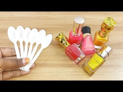EASY & SIMPLE FLOWER STICKS VASE IDEAS WITH WASTE SPOON & NAIL POLISH | BEST OUT OF WASTE