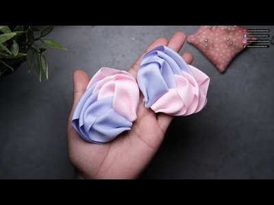 How to make a bow out of ribbon - Beautiful pink and blue ribbon bow