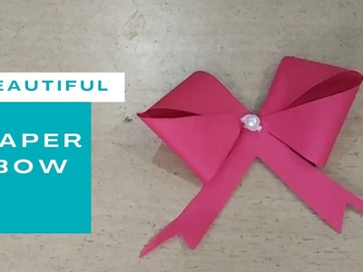 Paper Bow, how to make paper bow, easy paper bow for kids, DIY, art and craft, origami paper bow
