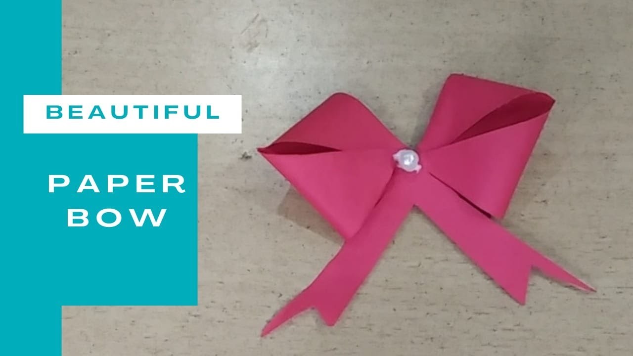 Paper Bow, how to make paper bow, easy paper bow for kids, DIY, art and craft, origami paper bow