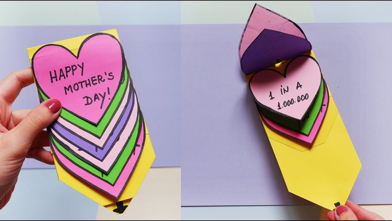 Rainbow Water Fall Greeting Card For Mother's Day | DIY Special Card For Mom