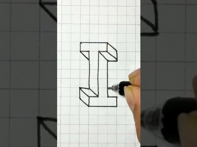 3D Illusion English Letter I | 3D Illusion Art | #shorts #3ddrawing #3dart #illusion