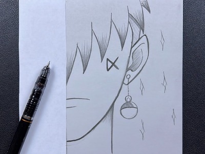 Easy anime sketch | how to draw a bad boy half face - easy steps