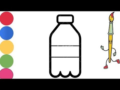 How to draw bottle| How to color milk bottle |easy drawing tutorial |Kids tutorial of baby bottle