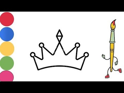 How to draw crown| How to color taj |easy drawing tutorial| Kids tutorial of making crown of king