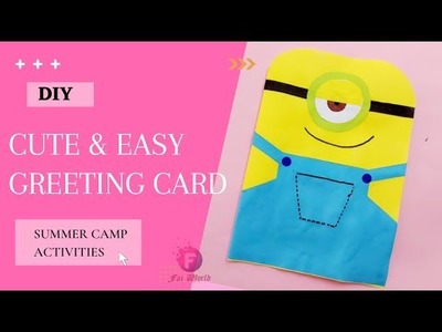 Summer Camp Activities #6.Cute & Fun Greeting Card Idea. Easy Card Making for Kids. @Faz World