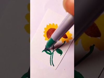 How to draw a easy Sunflower #shorts #art #youtubeshorts #viral