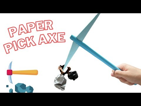 How to make Pickaxe out of A4 paper - origami pickaxe