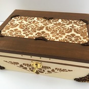 LOCKABLE AGED One of a Kind Decorative Walnut stain Wooden Box by Livz Design
