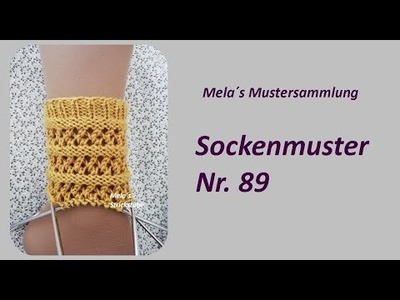 Sockenmuster Nr. 89 - Strickmuster in Runden stricken. Socks knitting pattern