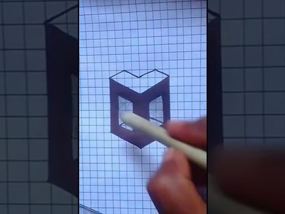 How to draw 3D On Graph Paper#shorts,