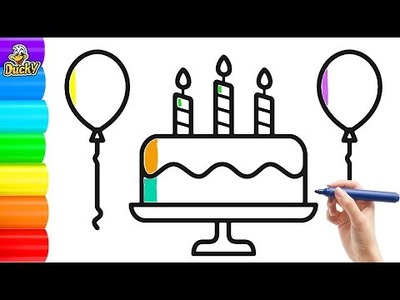How to draw cute cake for kids | How to draw cute cake for kids | Easy drawing for kids