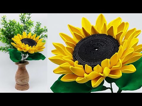 Wall Hanging Craft Ideas With Foam Paper Flower | Glitter Flower Making By Origami Art & Crafts