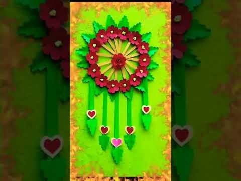 Amazing paper craft flower wall hanging ideas !! home decor ideas !! wall hanging ideas #shorts