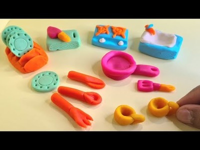 Amazing technique make kitchen set with polymer clay|miniature kitchen set#|clay house and cardboard