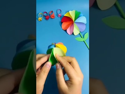 DIY BEAUTIFUL PAPER RAINBOW FLOWER MAKING