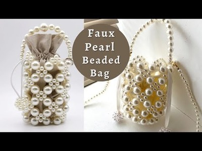 DIY Faux Pearl Beaded Crossbody Bag.How to make a beaded Bag ||Nolo Matlakale