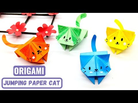 Easy Origami Jumping Paper Cat | How To Make an Origami Paper Cat Step by Step | Origami Paper Cat